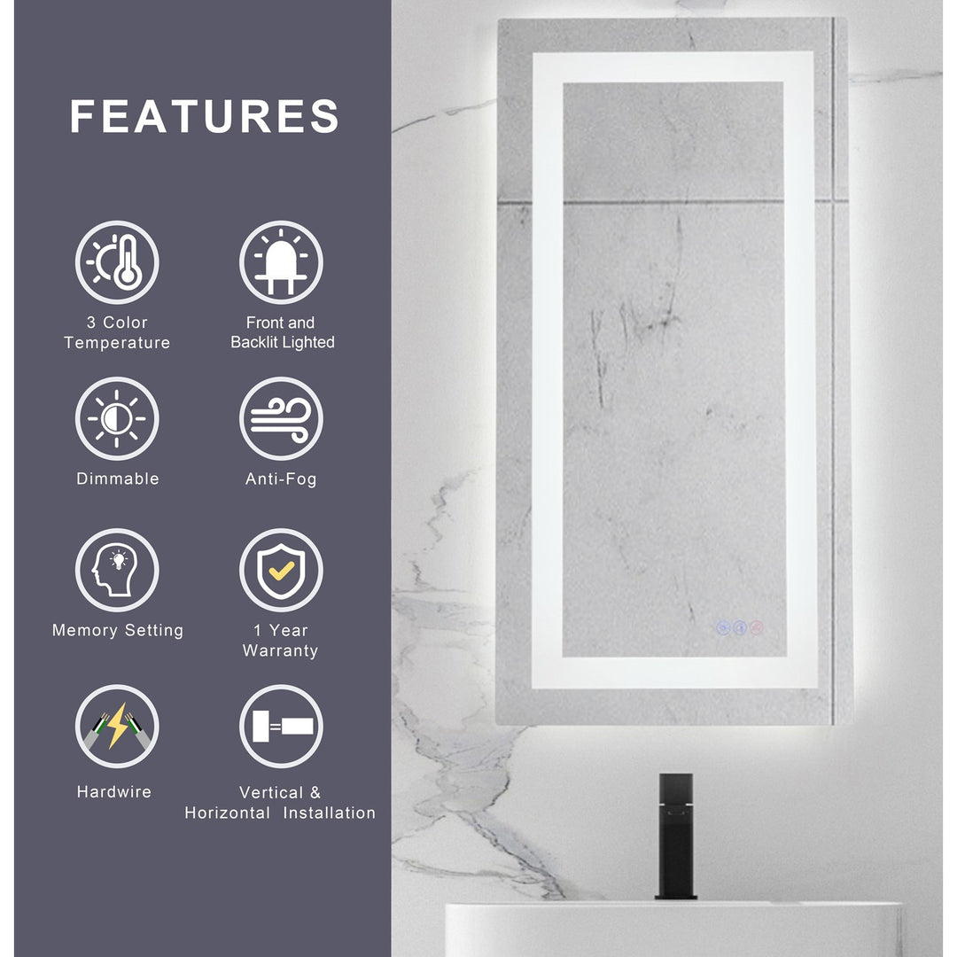 36X30 Led Mirror, Adjustable Color 3000K/4200K/6400K