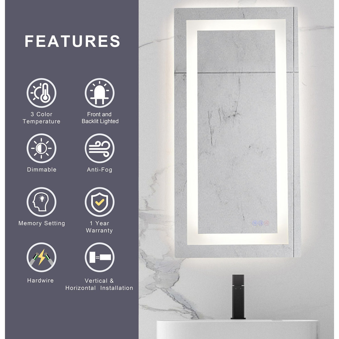 36X30 Led Mirror, Adjustable Color 3000K/4200K/6400K