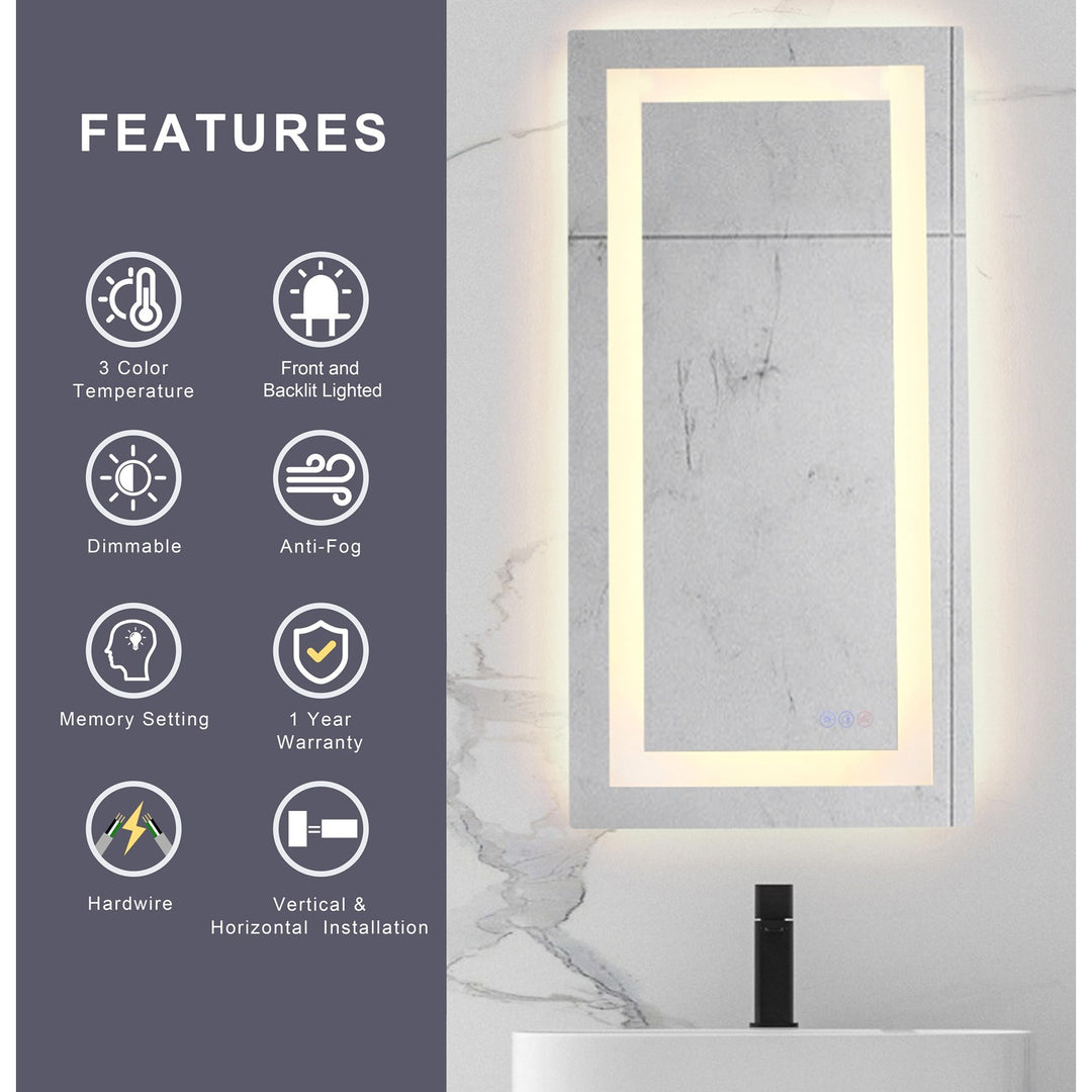 72X30 Led Mirror, Adjustable Color 3000K/4200K/6400K