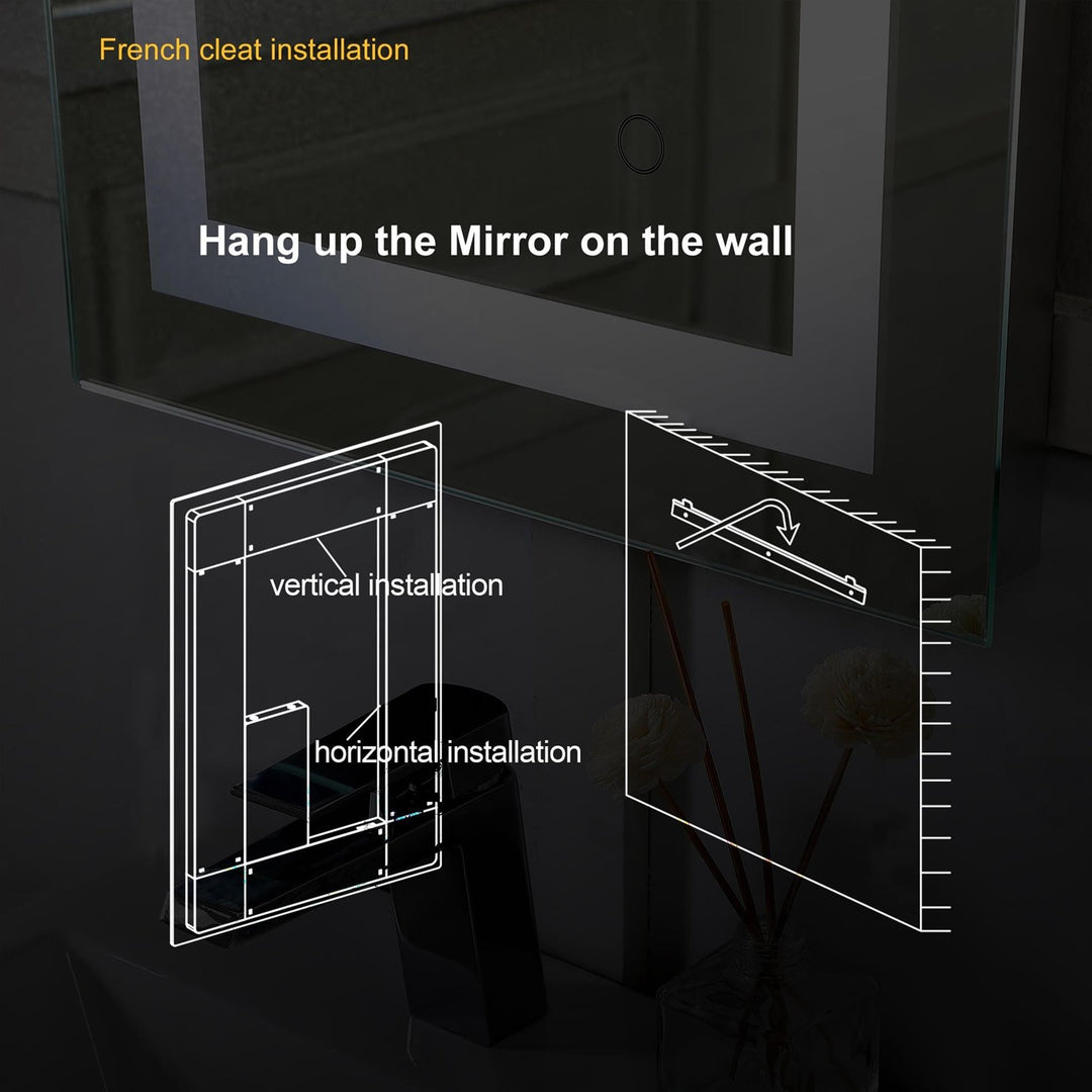 36X36 Led Mirror, Adjustable Color 3000K/4200K/6400K