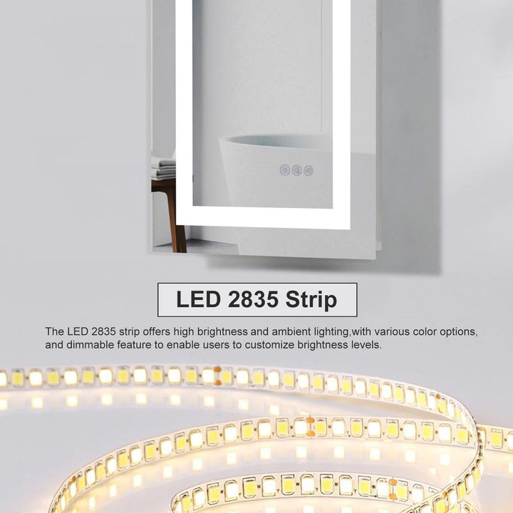 36X36 Led Mirror, Adjustable Color 3000K/4200K/6400K