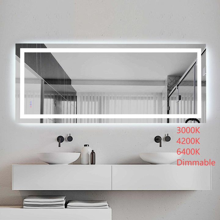72X42 Led Mirror, Adjustable Color 3000K/4200K/6400K