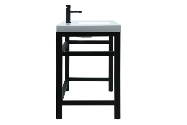 54 Inch Ada Compliant Single Bathroom Metal Vanity In Black