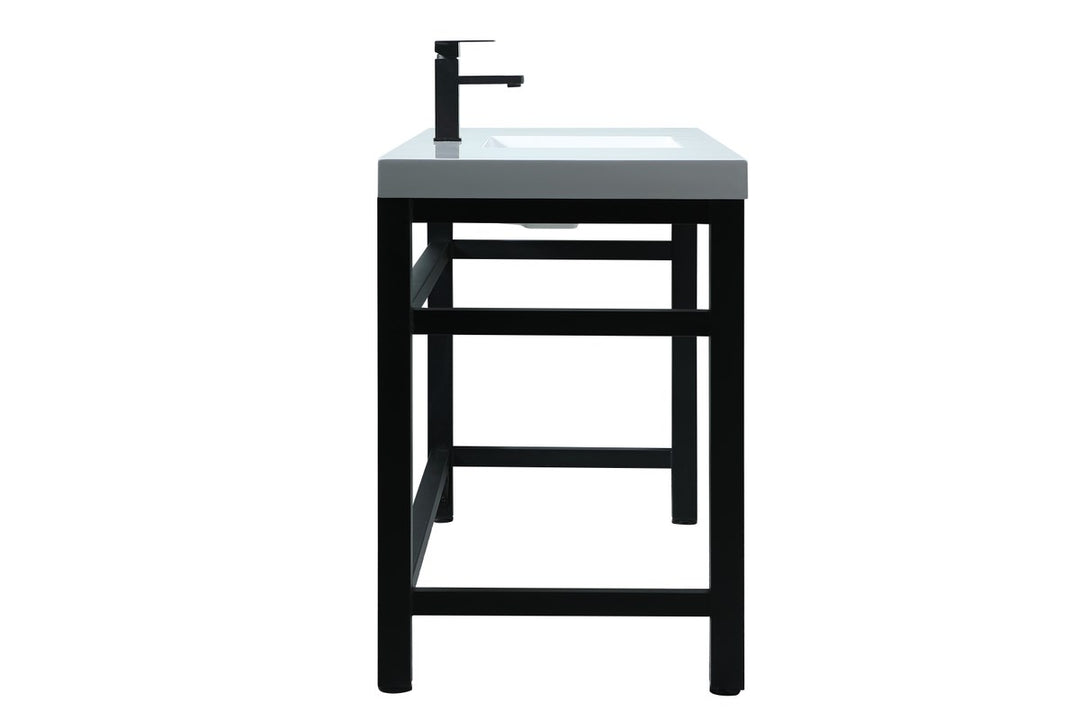 60 Inch Ada Compliant Single Bathroom Metal Vanity In Black