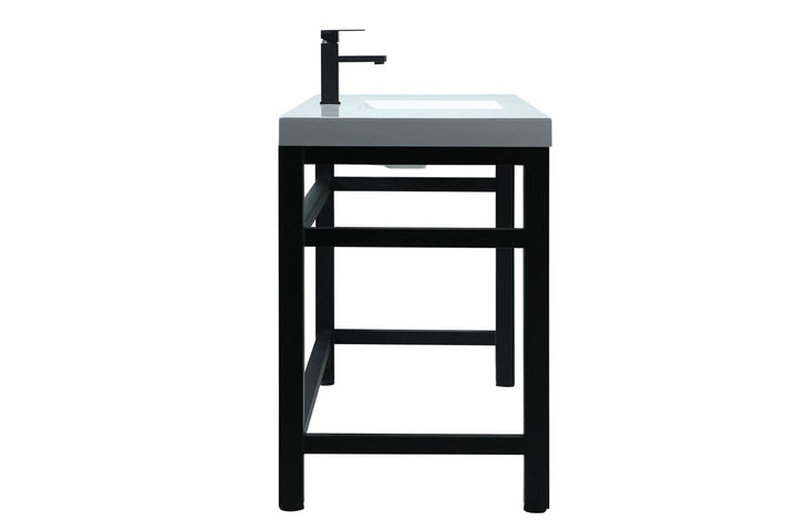 60 Inch Ada Compliant Single Bathroom Metal Vanity In Black