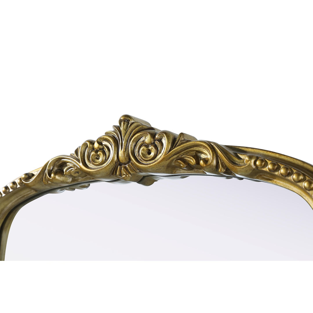 Vintage Resin Mirror 22X36 In Antique Brass