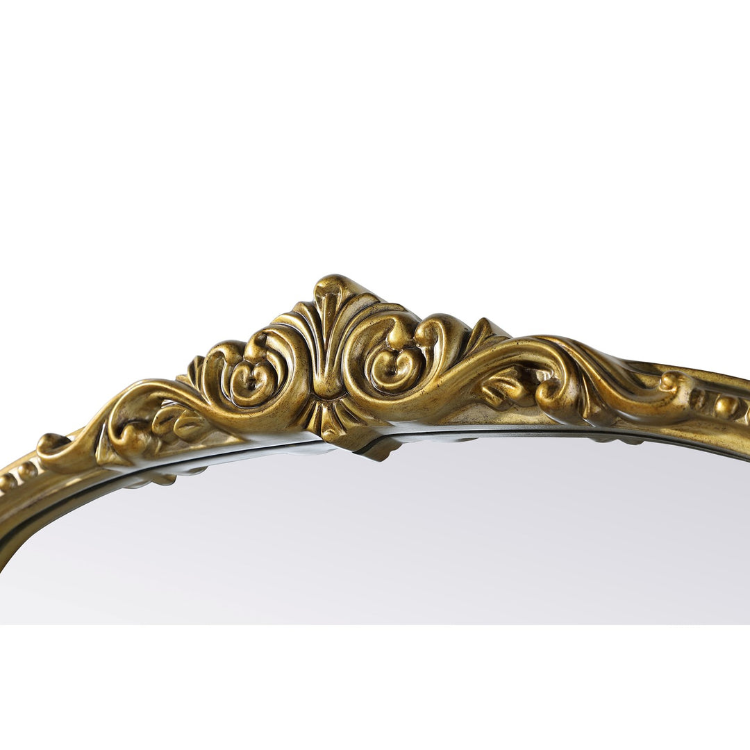 Vintage Resin Mirror 24X42 In Antique Brass