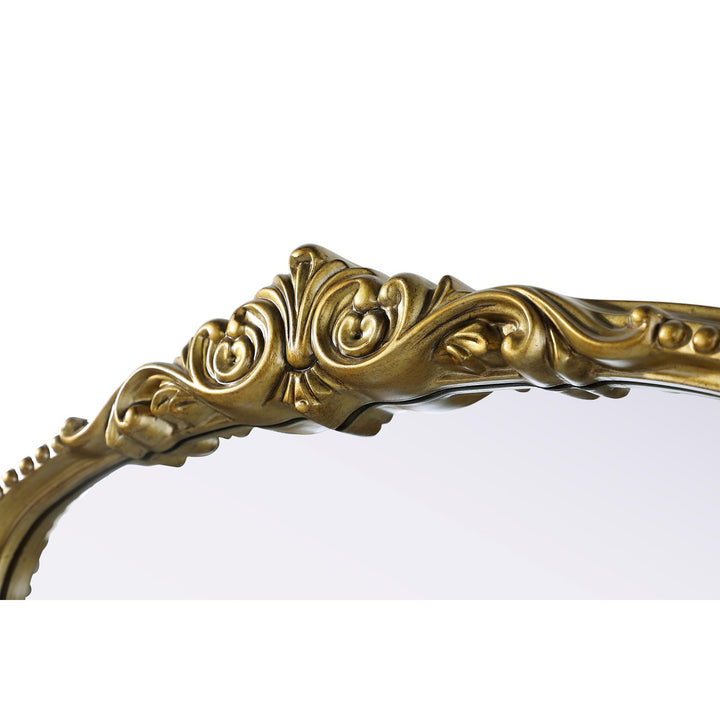 Vintage Resin Mirror 24X60 In Antique Brass