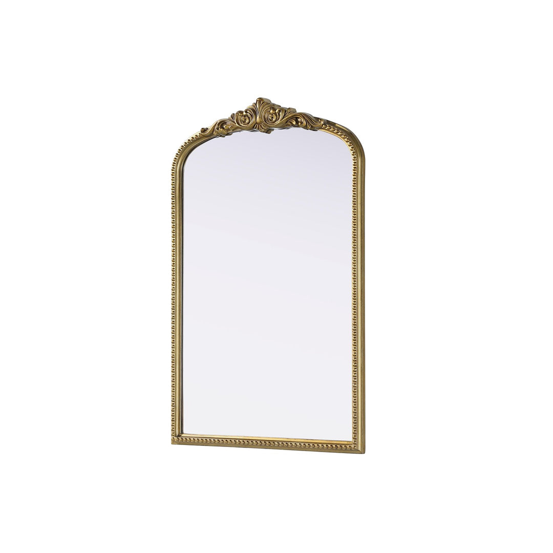 Vintage Resin Mirror 27X42 In Antique Brass