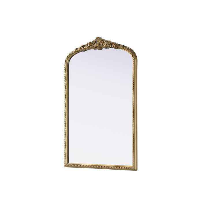 Vintage Resin Mirror 27X42 In Antique Brass