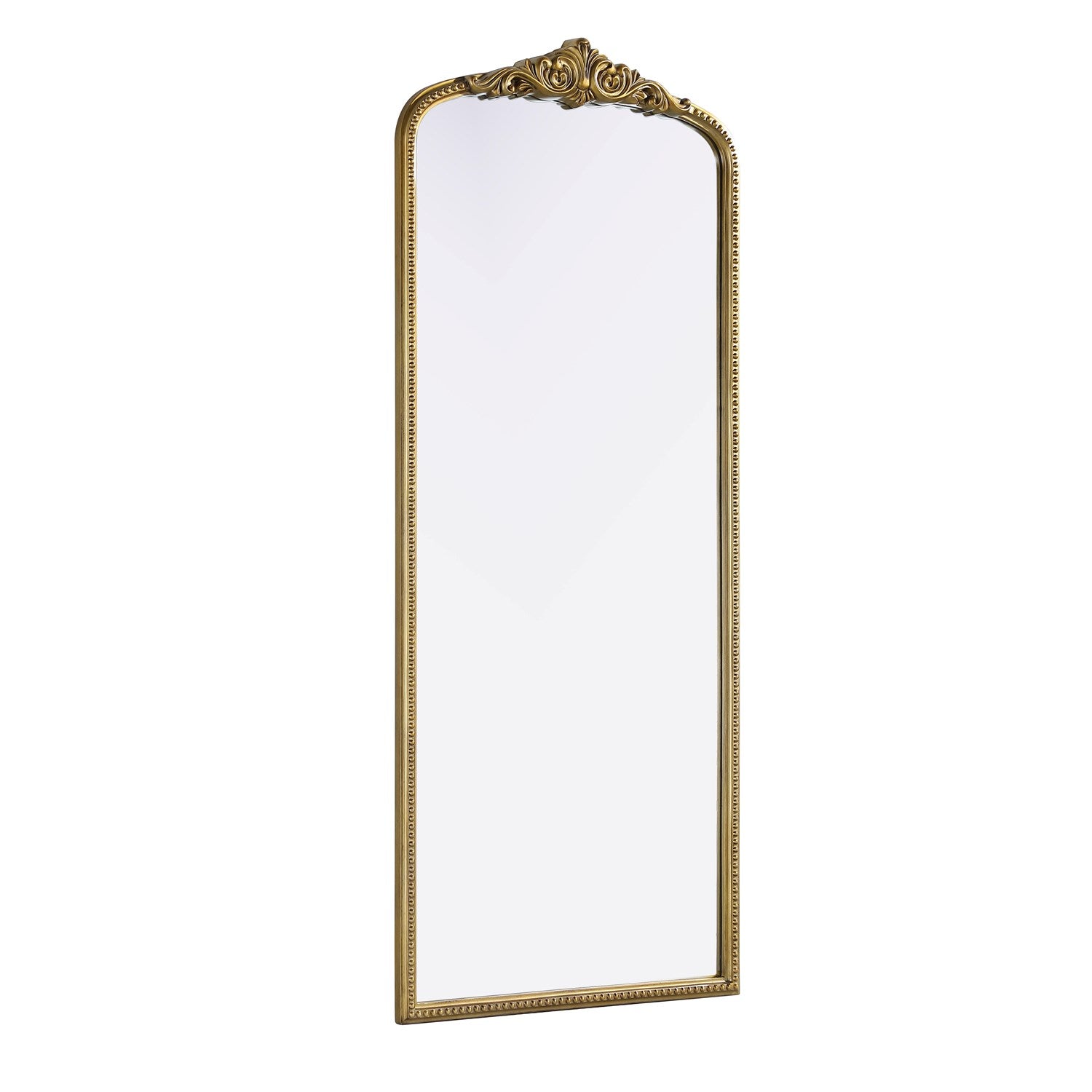 Vintage Resin Mirror 30X72 In Antique Brass