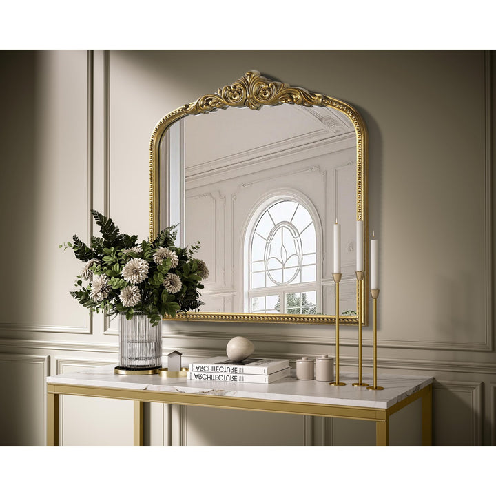 Vintage Resin Mirror 36X36 In Antique Brass
