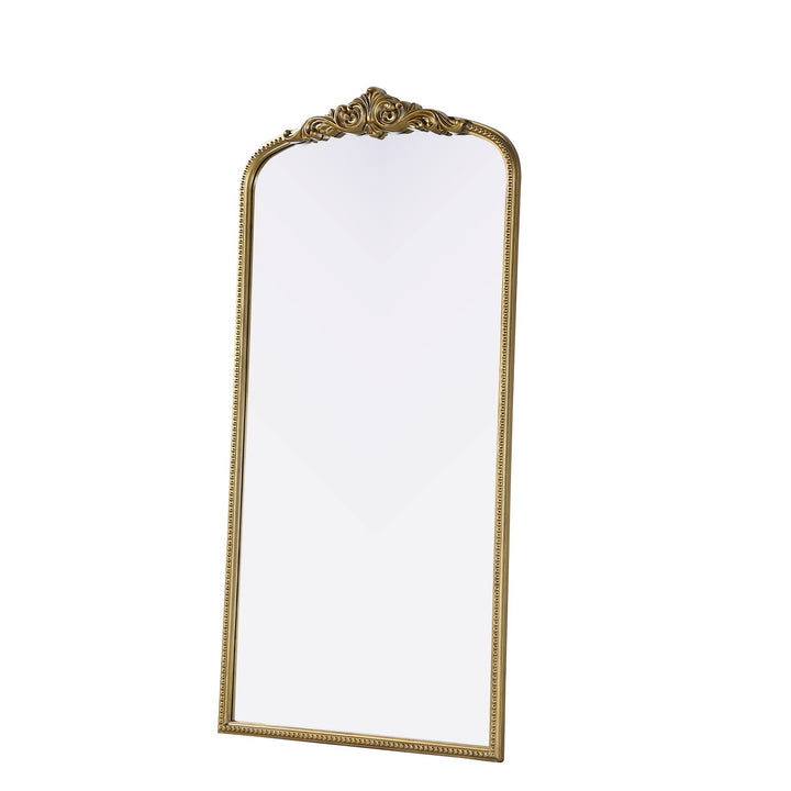 Vintage Resin Mirror 36X72 In Antique Brass