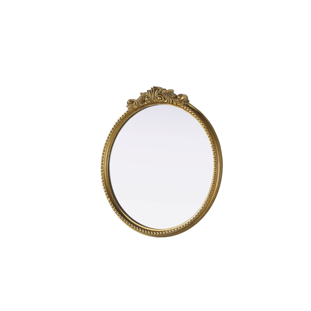 Vintage Resin Mirror 24X25.6 In Antique Brass