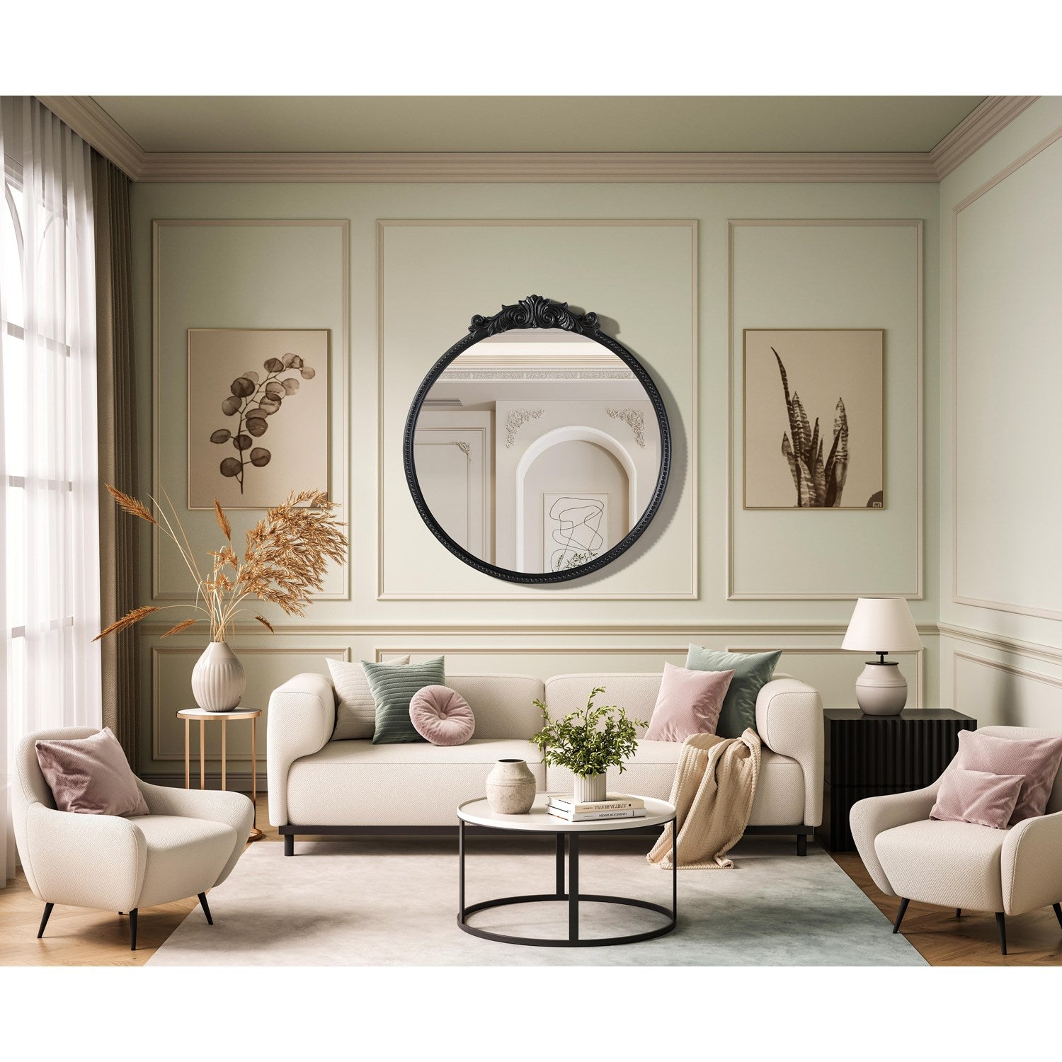 Vintage Resin Mirror 36X38 In Vintage Bronze