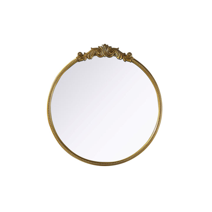 Vintage Resin Mirror 42X45 In Antique Brass by Elegant Decor