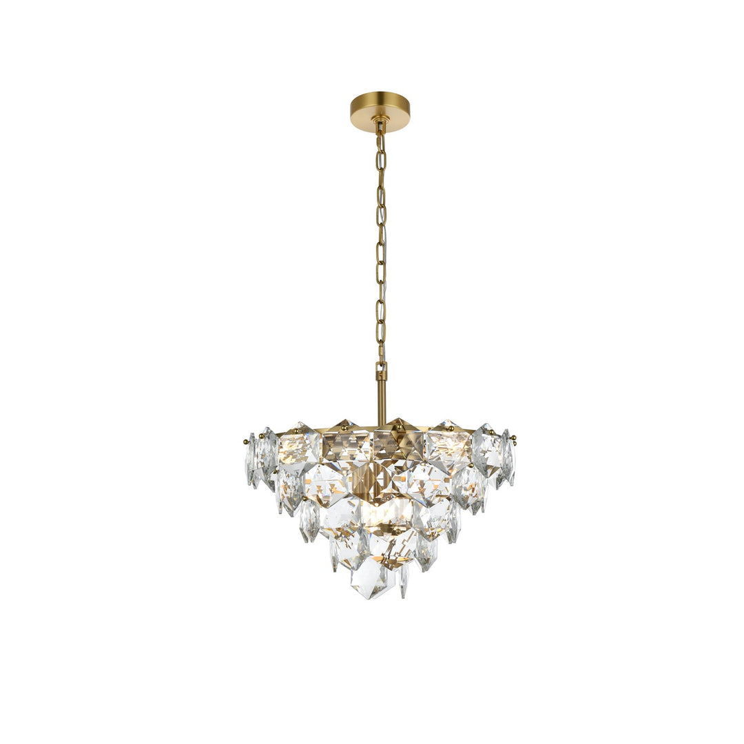 20 Inch Chandelier In Satin Gold by Elegant Lighting