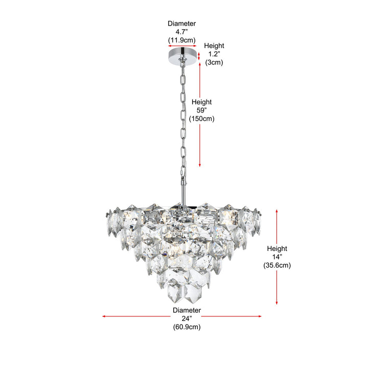 24 Inch Chandelier In Chrome