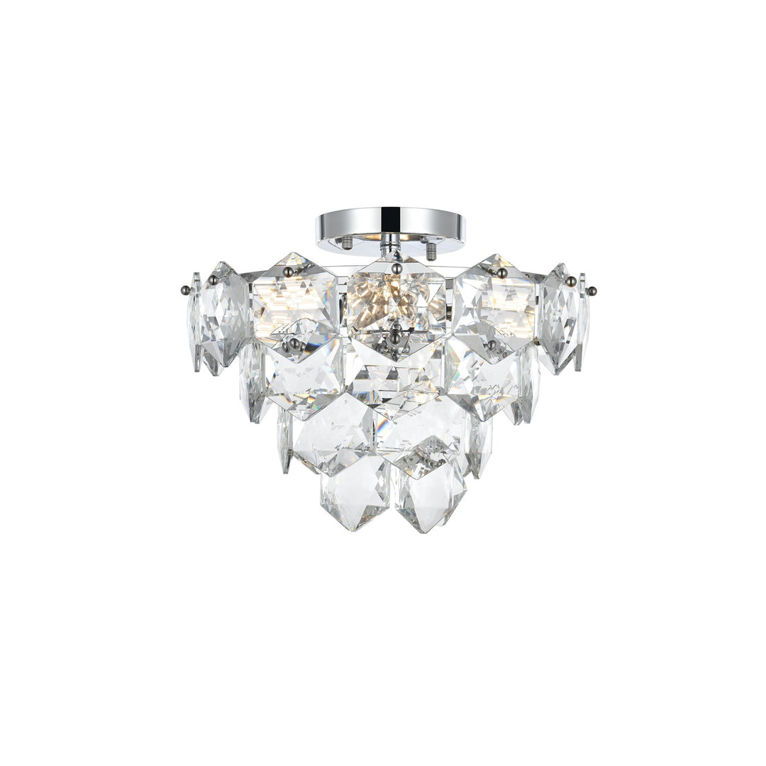 16 Inch Flush Mount In Chrome by Elegant Lighting