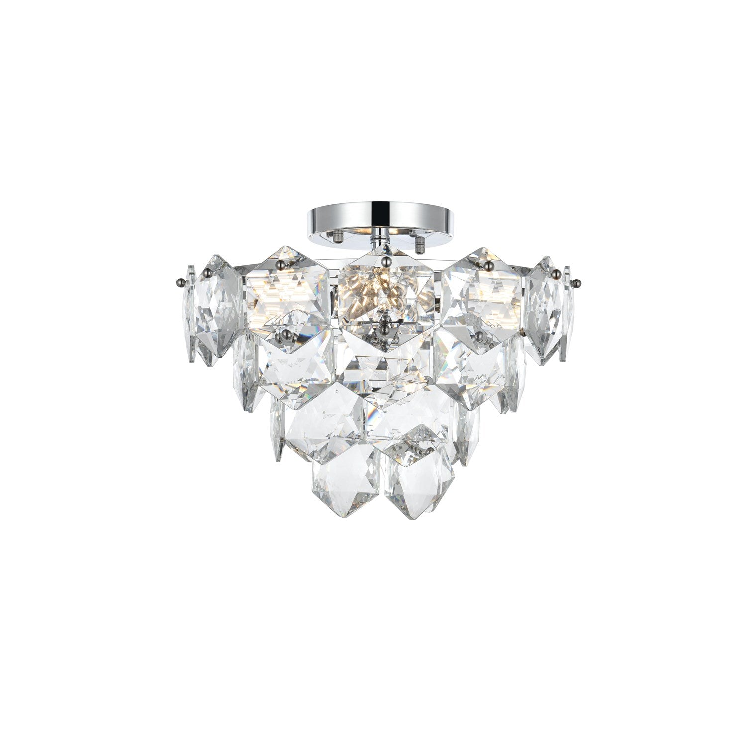 16 Inch Flush Mount In Chrome by Elegant Lighting