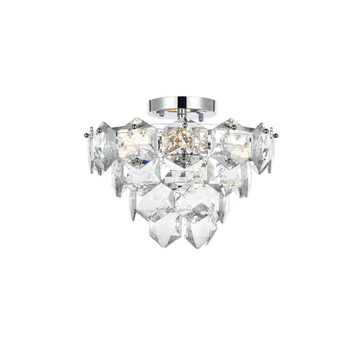16 Inch Flush Mount In Chrome by Elegant Lighting