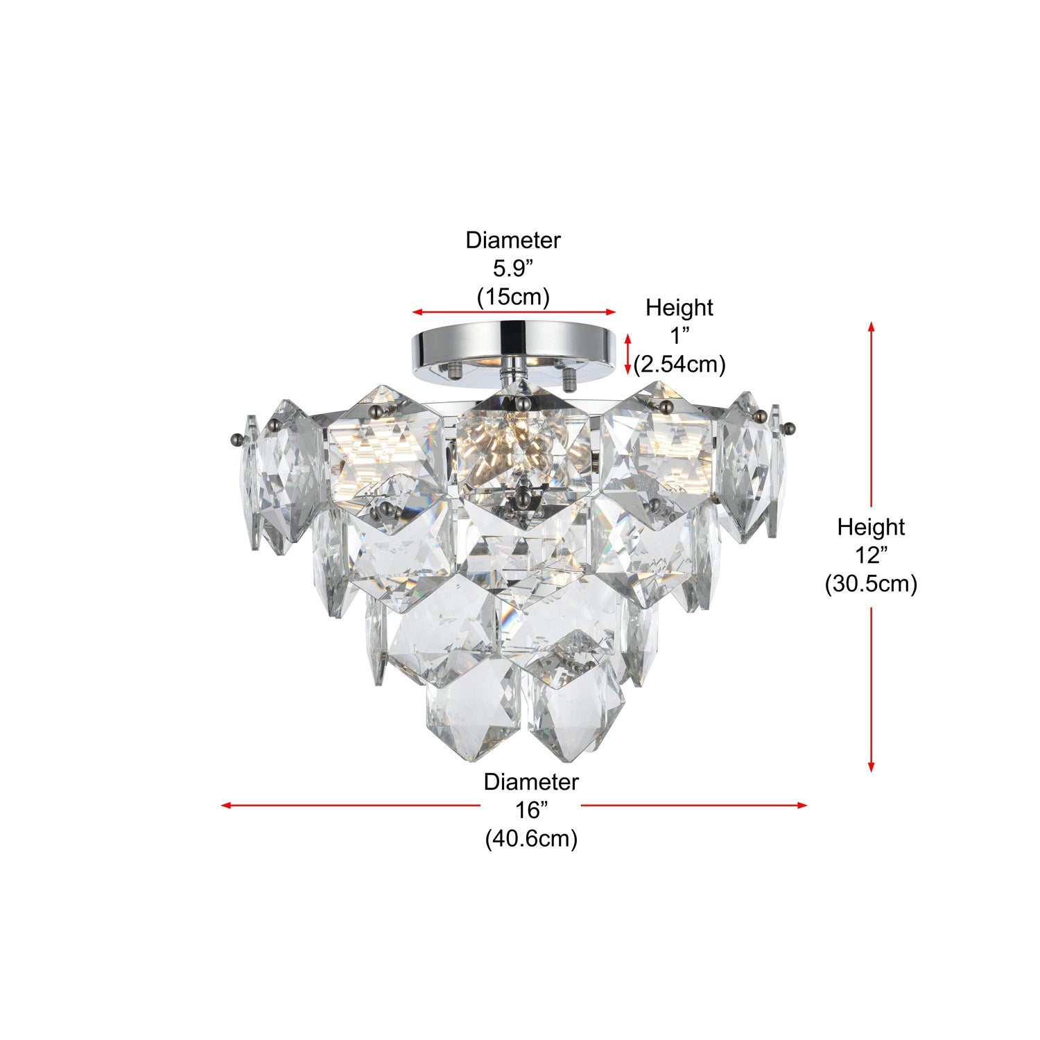 16 Inch Flush Mount In Chrome