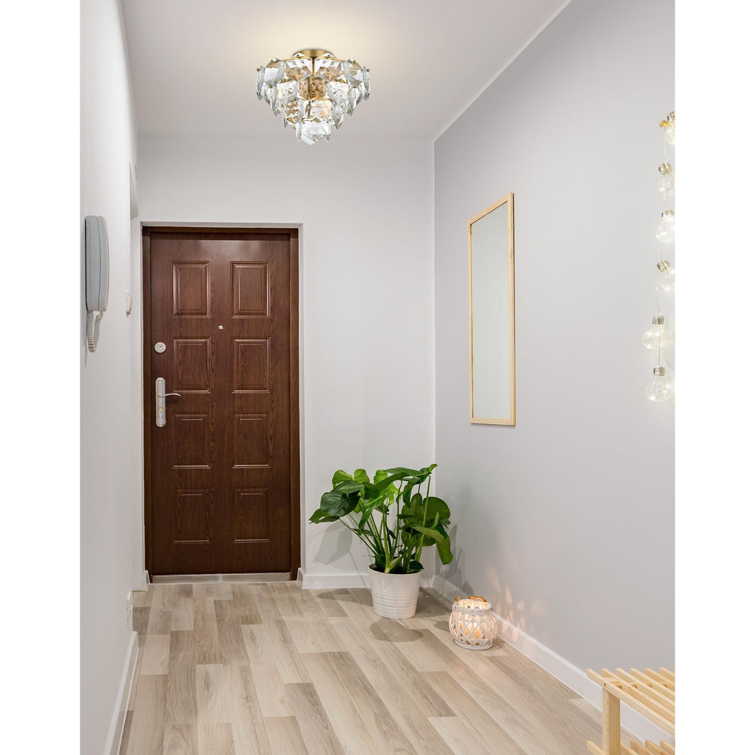 16 Inch Flush Mount In Satin Gold