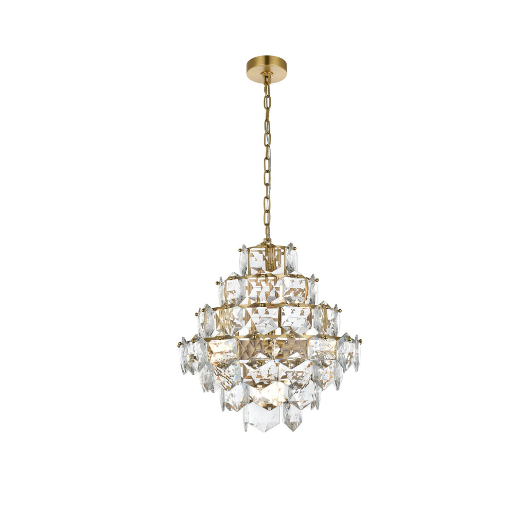 20 Inch Chandelier In Satin Gold by Elegant Lighting