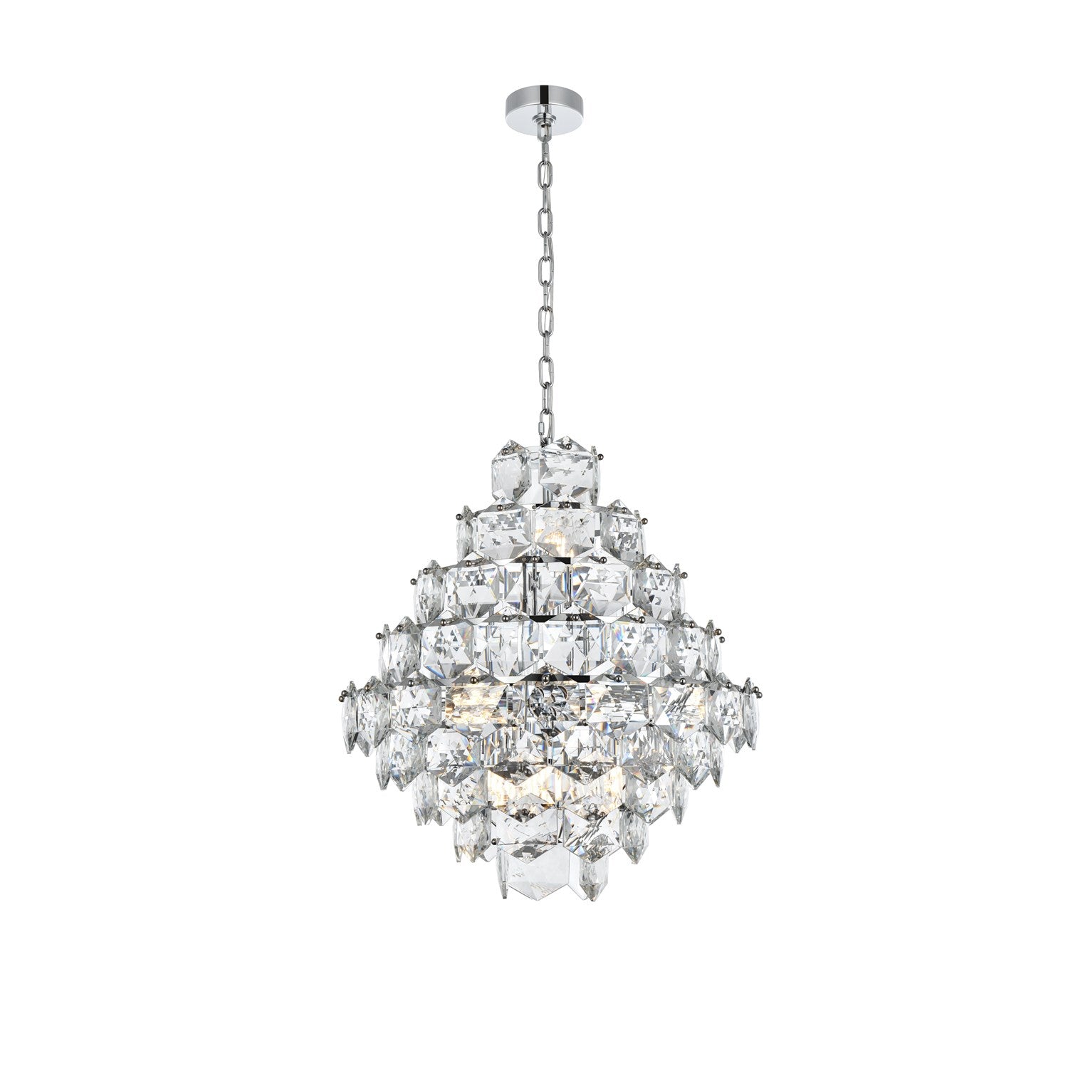 24 Inch Chandelier In Chrome by Elegant Lighting