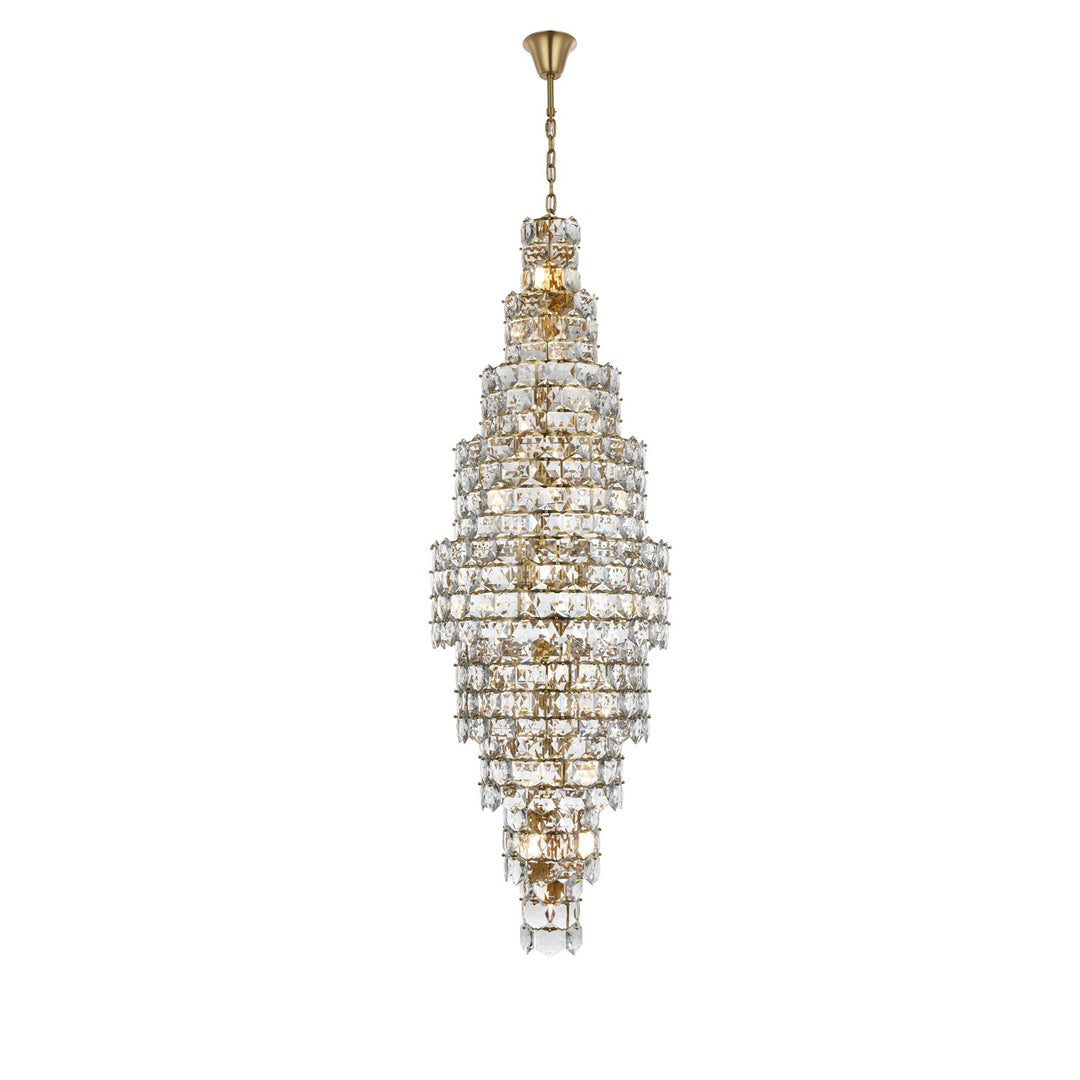 30 Inch Chandelier In Satin Gold by Elegant Lighting