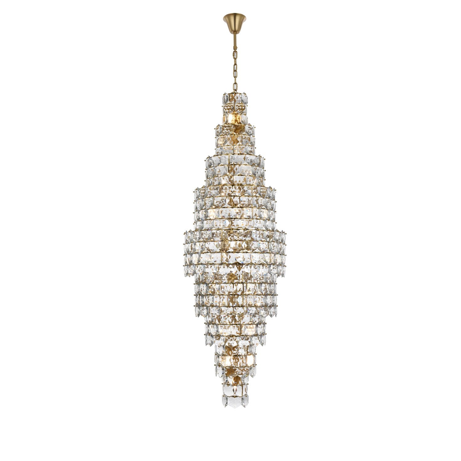30 Inch Chandelier In Satin Gold by Elegant Lighting