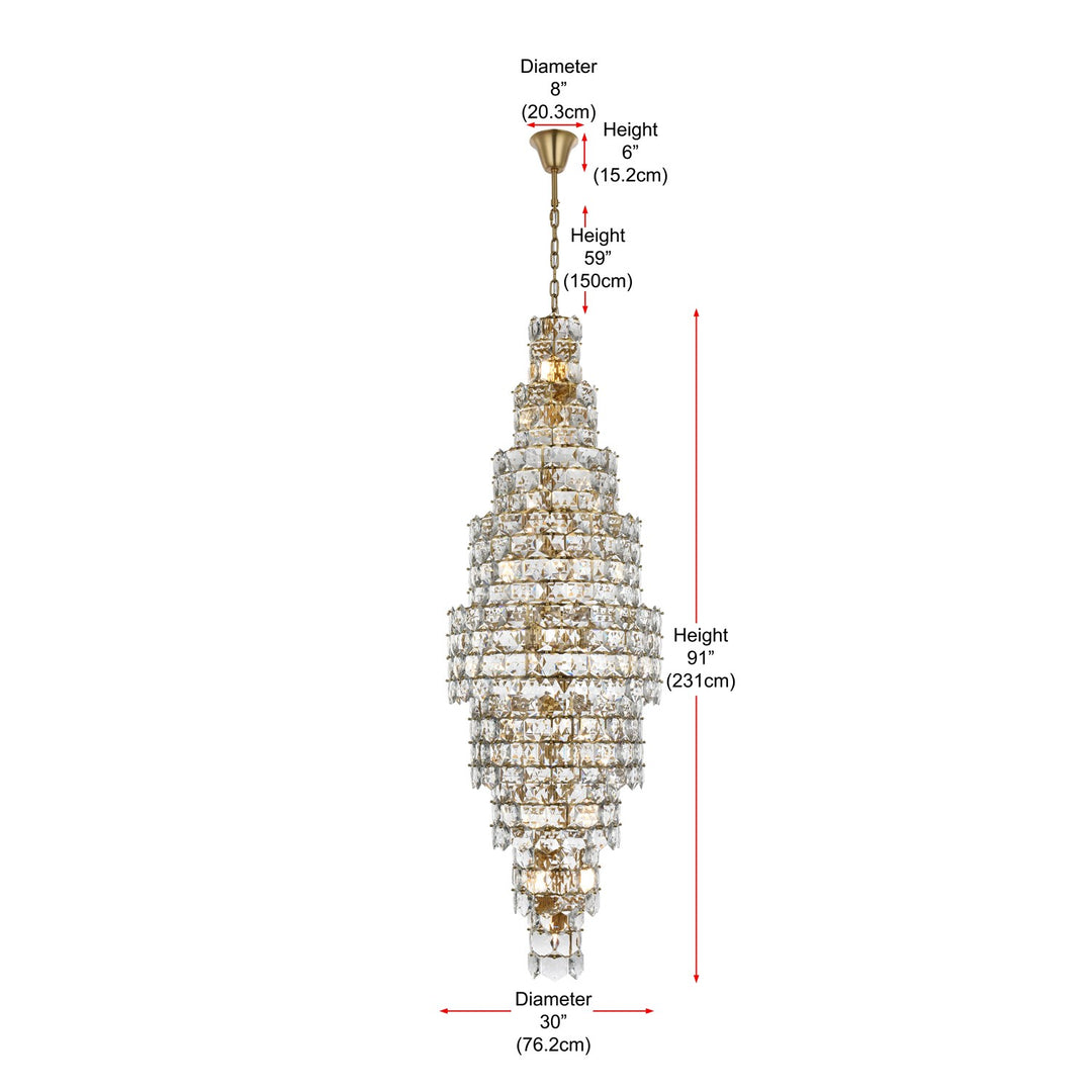 30 Inch Chandelier In Satin Gold