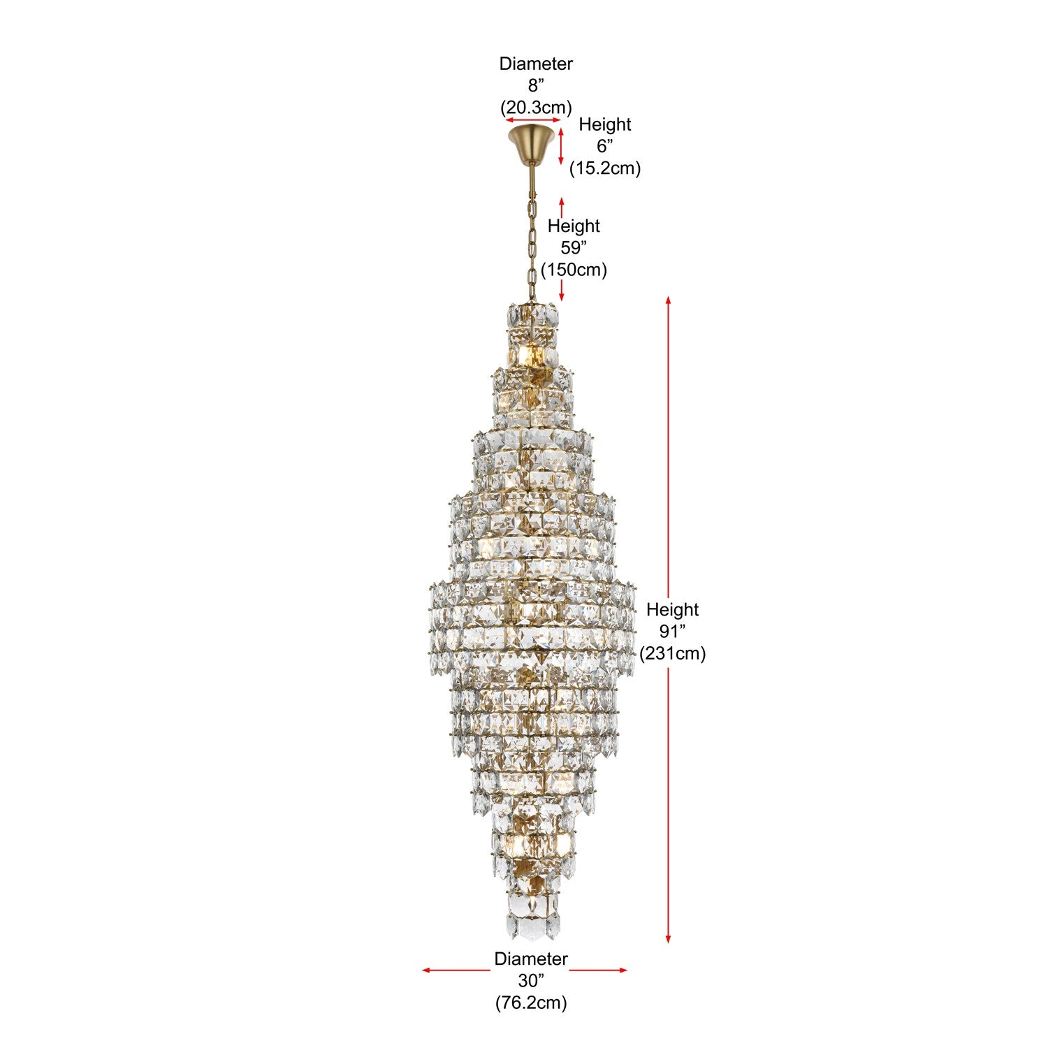 30 Inch Chandelier In Satin Gold