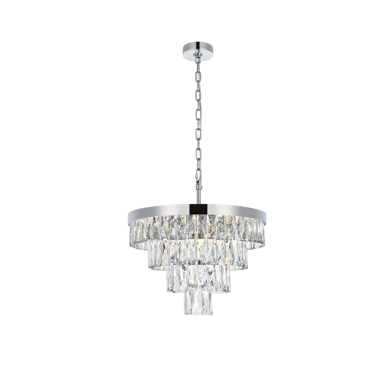 20 Inch Round Chandelier In Chrome by Elegant Lighting