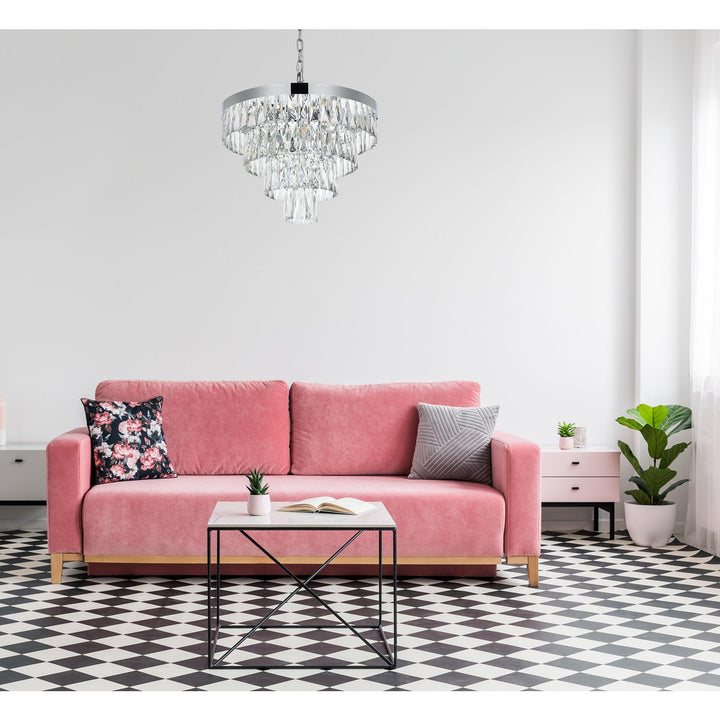 20 Inch Round Chandelier In Chrome