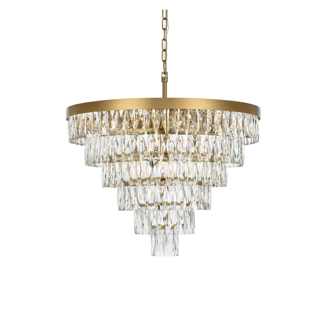 27 Inch Round Chandelier In Satin Gold