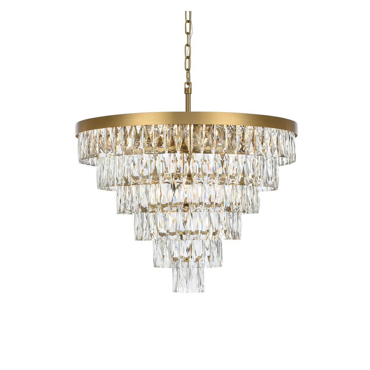 27 Inch Round Chandelier In Satin Gold