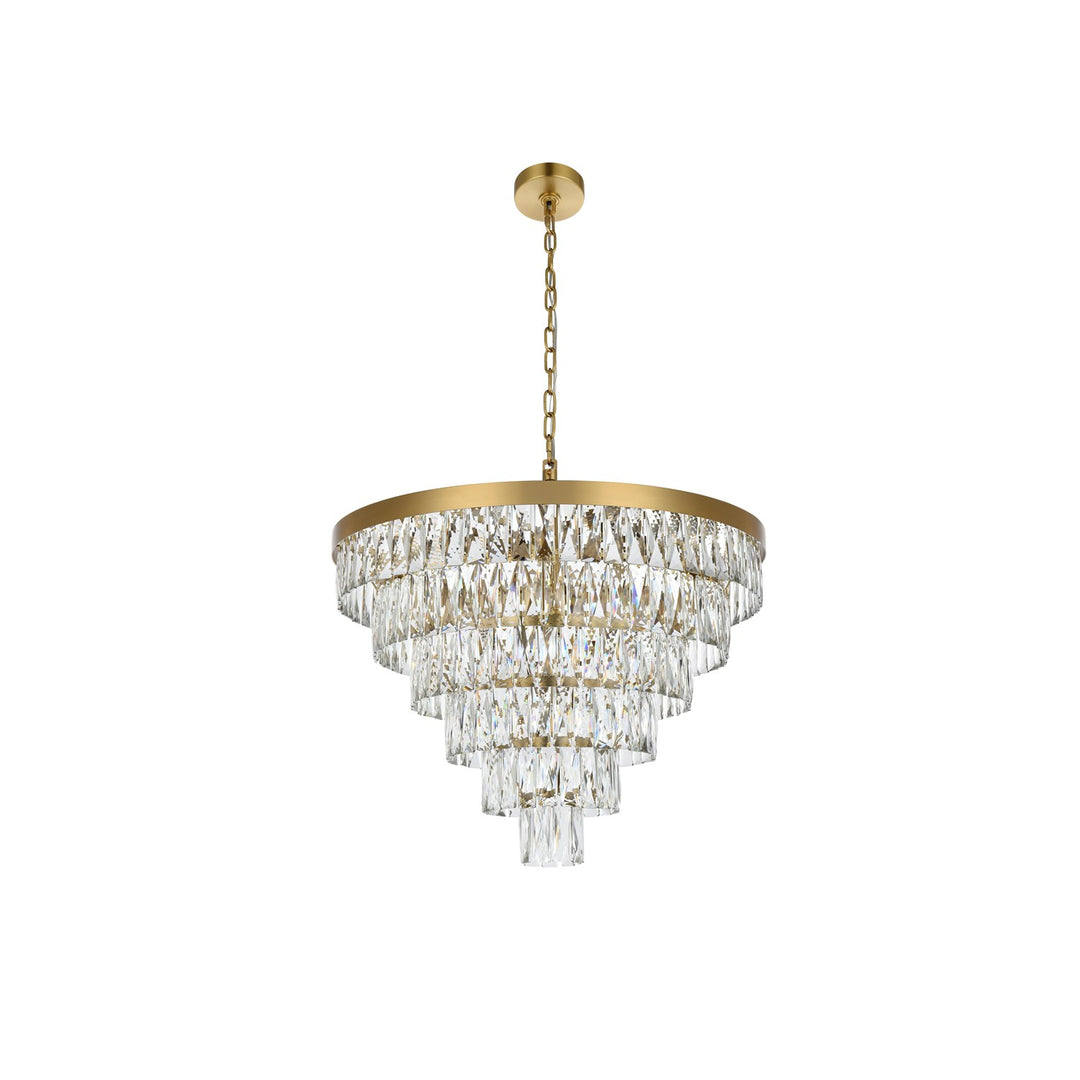 27 Inch Round Chandelier In Satin Gold