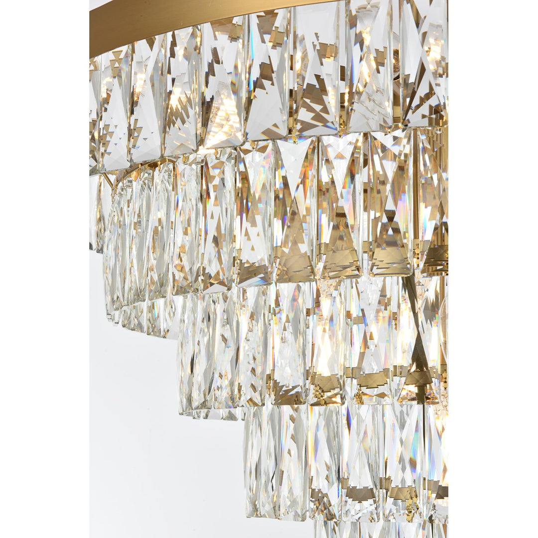 27 Inch Round Chandelier In Satin Gold