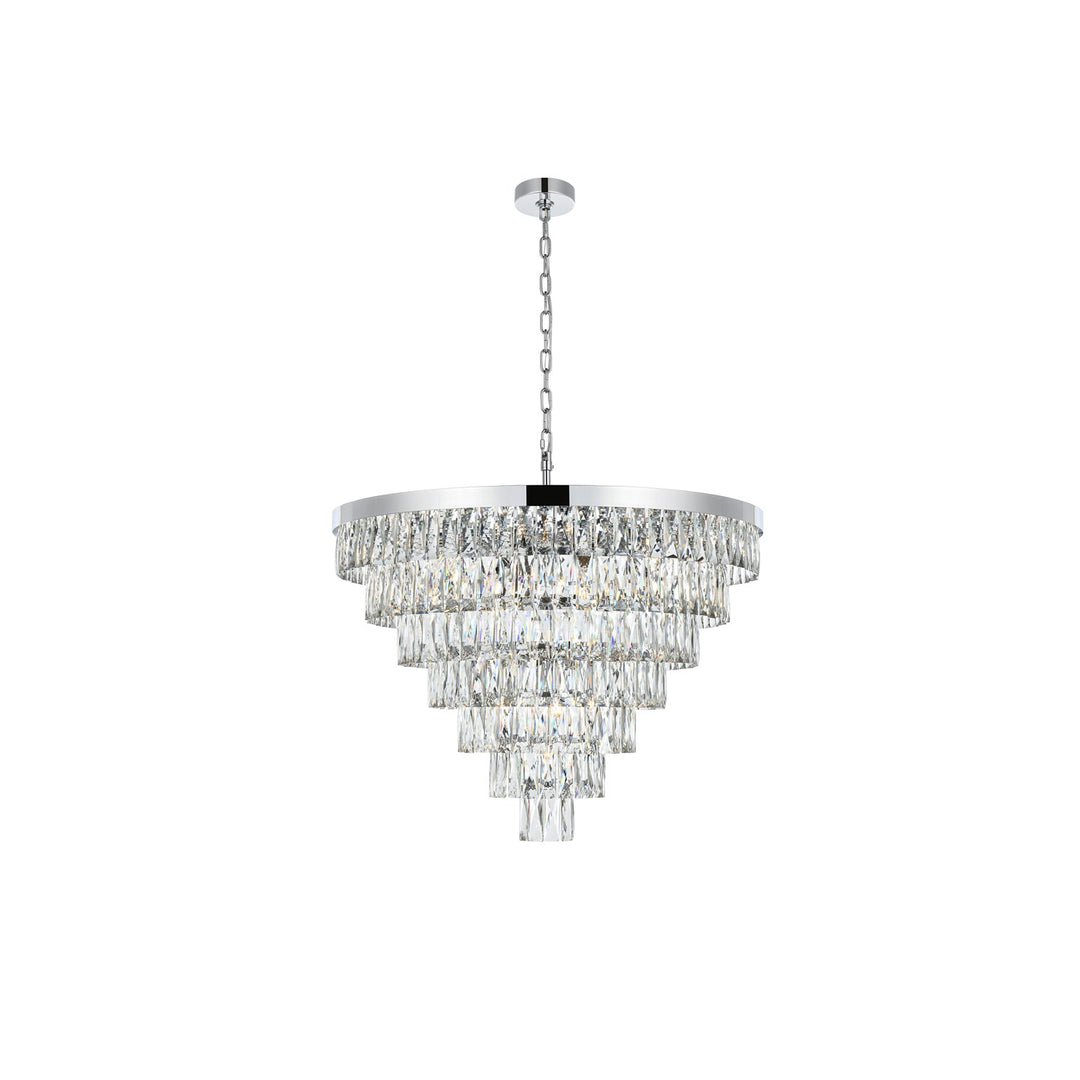 32 Inch Round Chandelier In Chrome by Elegant Lighting