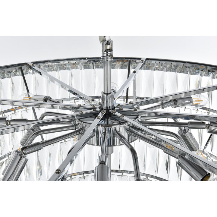 32 Inch Round Chandelier In Chrome