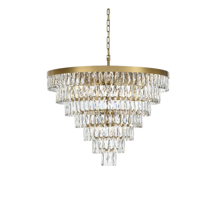 32 Inch Round Chandelier In Satin Gold