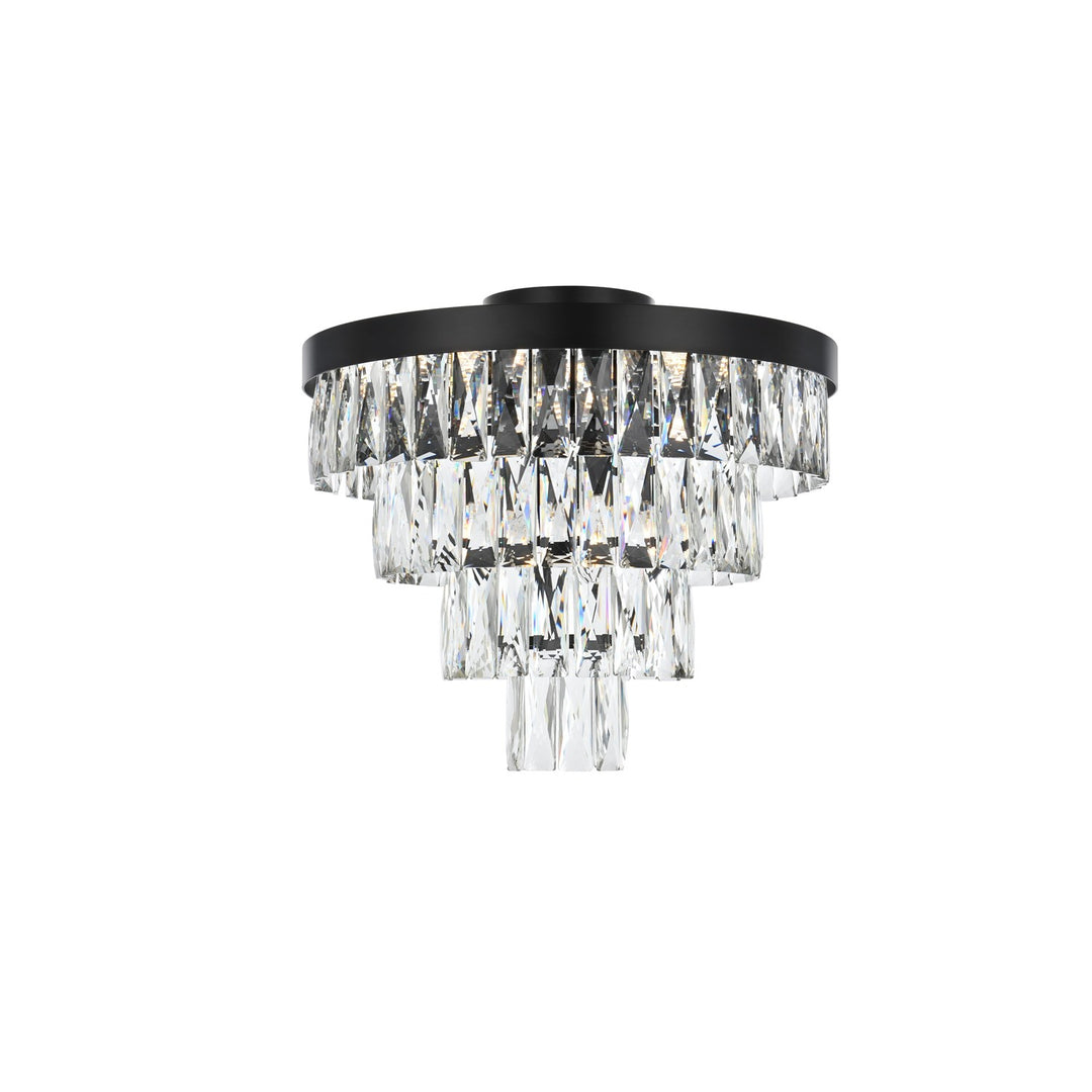 18 Inch Flush Mount In Black by Elegant Lighting