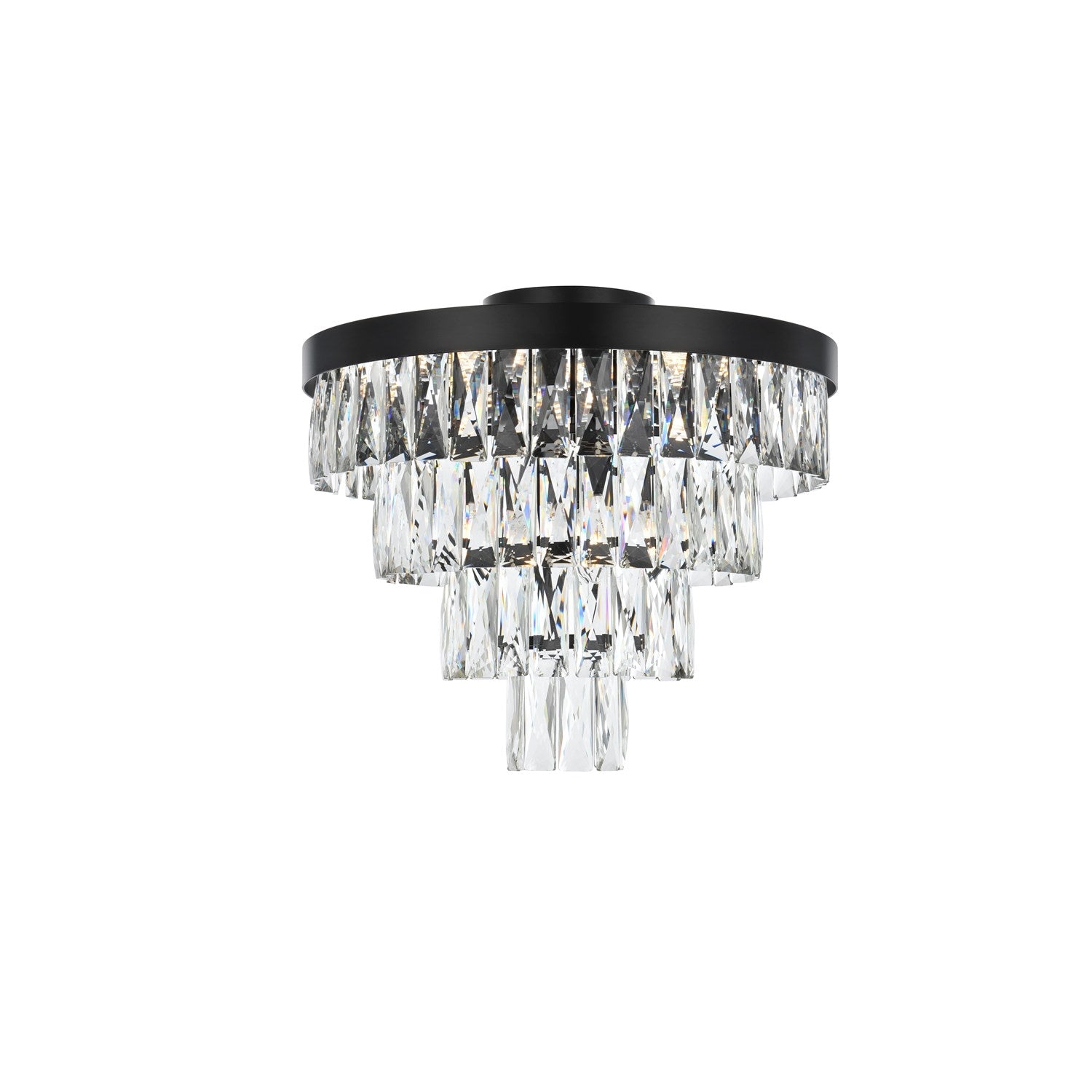 18 Inch Flush Mount In Black by Elegant Lighting