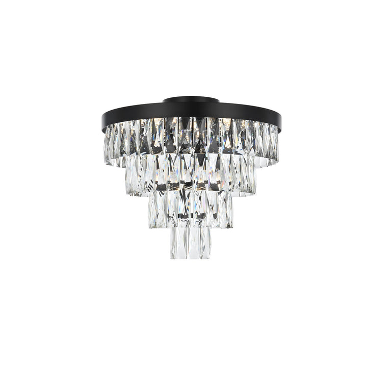 18 Inch Flush Mount In Black by Elegant Lighting