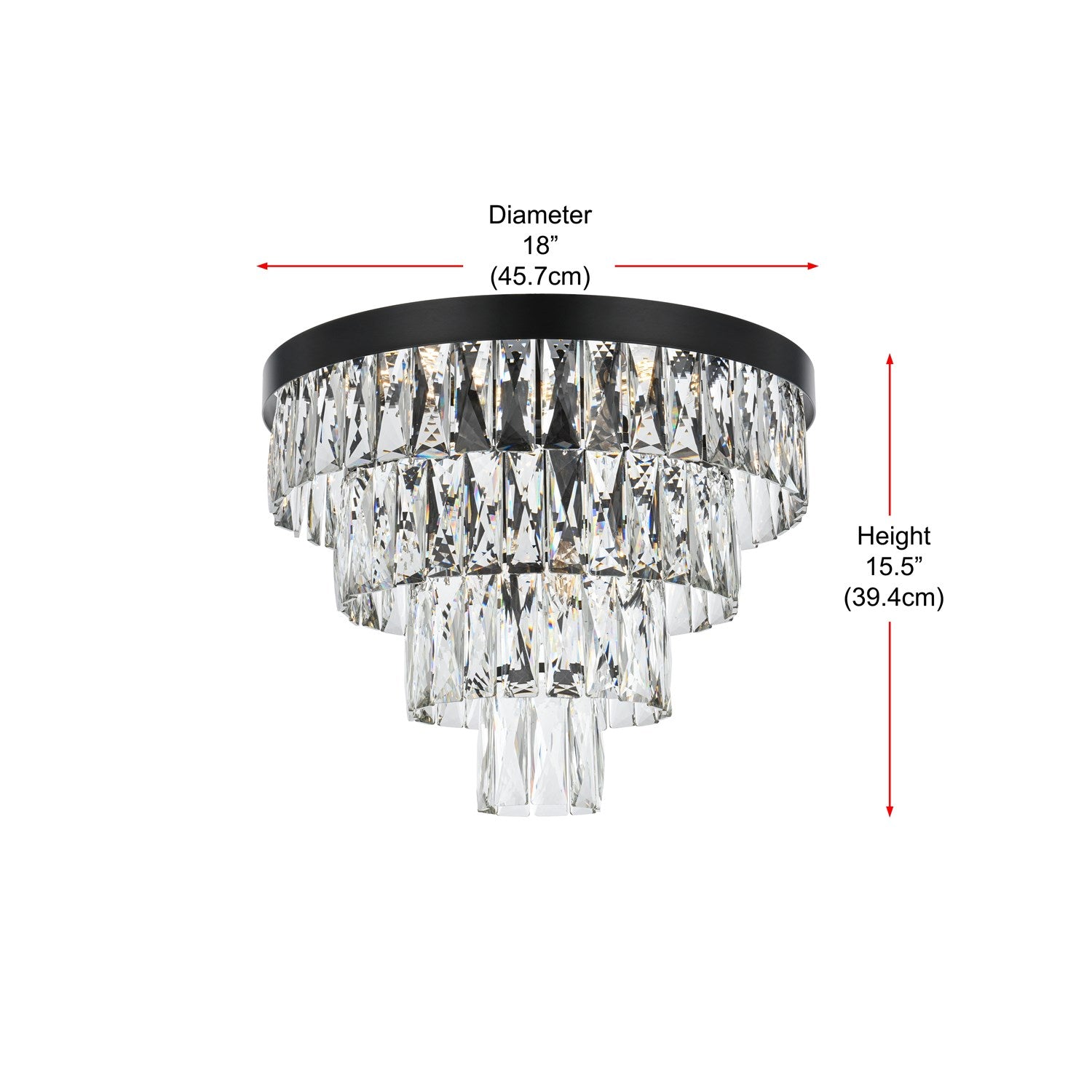 18 Inch Flush Mount In Black