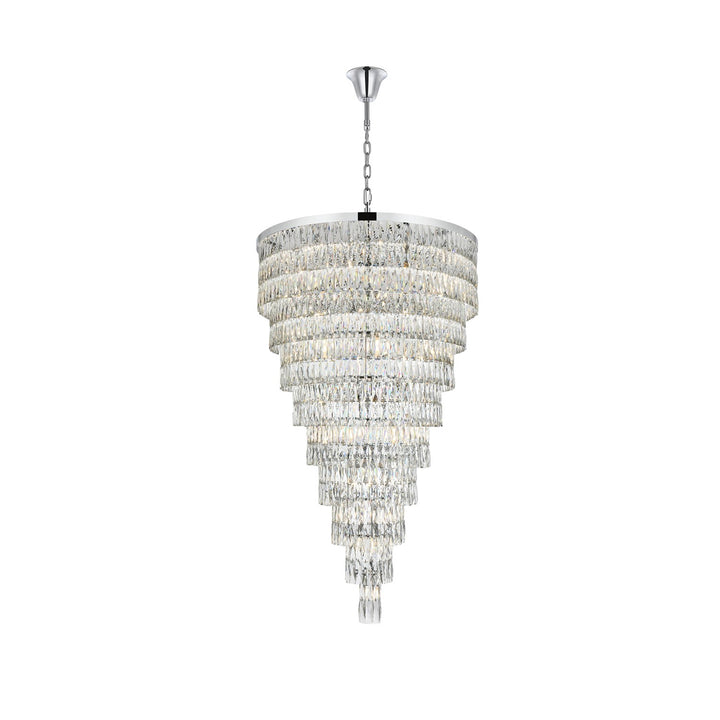 41 Inch Rectangular Chandelier In Chrome by Elegant Lighting