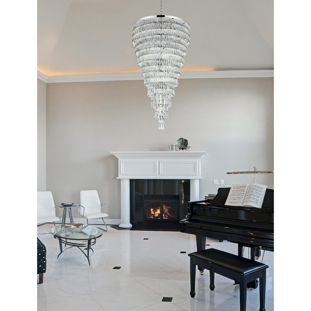 41 Inch Rectangular Chandelier In Chrome