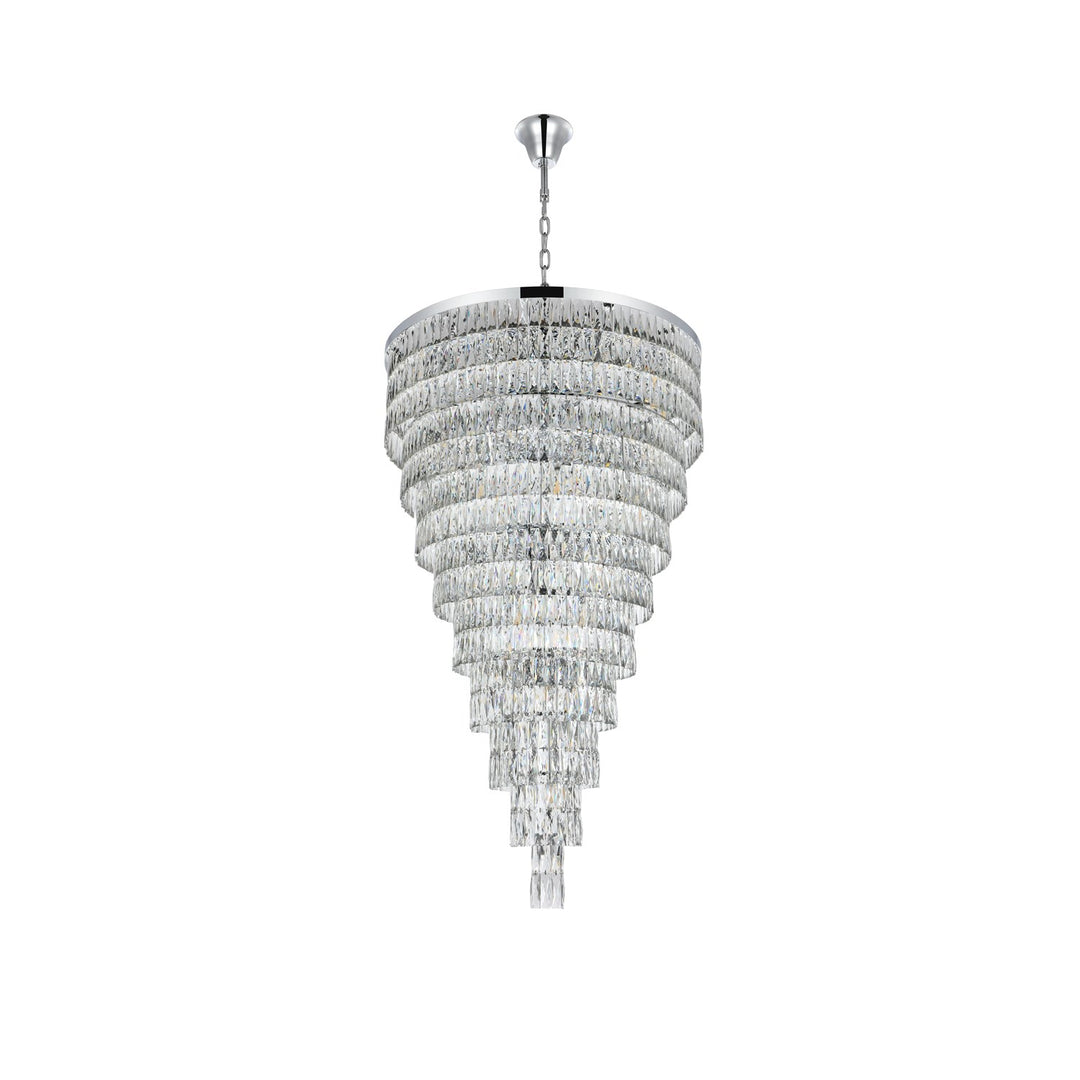 41 Inch Rectangular Chandelier In Chrome