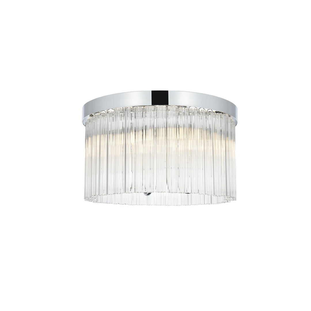 16 Inch Flush Mount In Chrome by Elegant Lighting